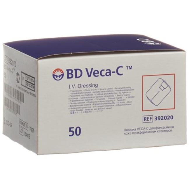 BD Veca-c катетер Fixierverband Sichtfenst 50 штук