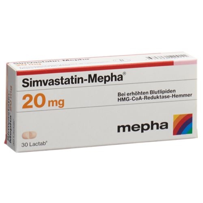 Simvastatin Mepha 20 mg 100 Lactabs