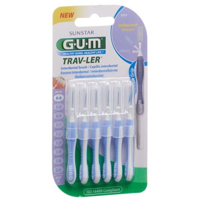 Sunstar GUM Trav-Ler Interdentalbursten 0.6мм 6 штук