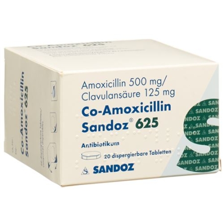 Co Amoxicillin Sandoz 625 mg 20 tablets