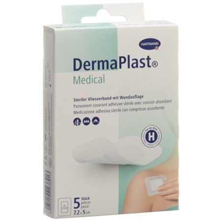 Dermaplast Medical Vliesverband 7.2x5см 5 штук