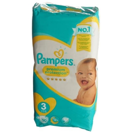 Pampers Prem Prot размер 3 5-9кг Midi Sparp 50 штук