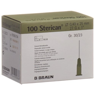 Sterican Nadel Dent 27г 0.4x25мм Grau 100 штук