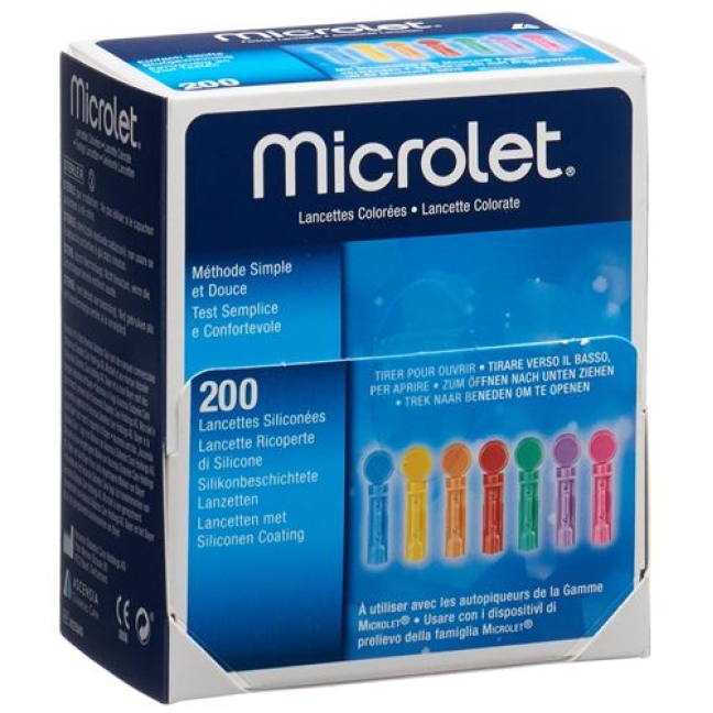 Microlet ланцеты Farbig 200 штук