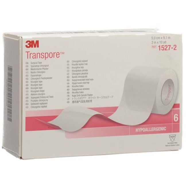 3M Transpore фиксирующий пластырь 50мм x 9.14m прозрачный 6 штук