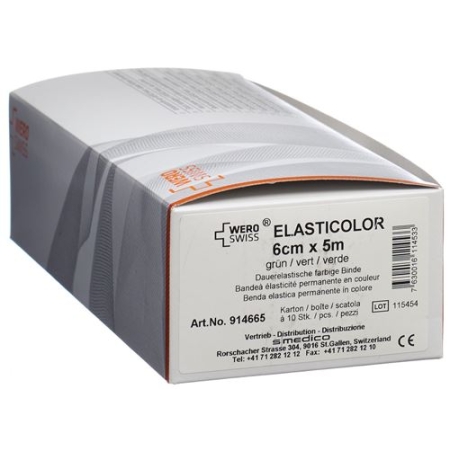 Wero Elasticolor эластичный бинт 5мX6см Grun 10 штук