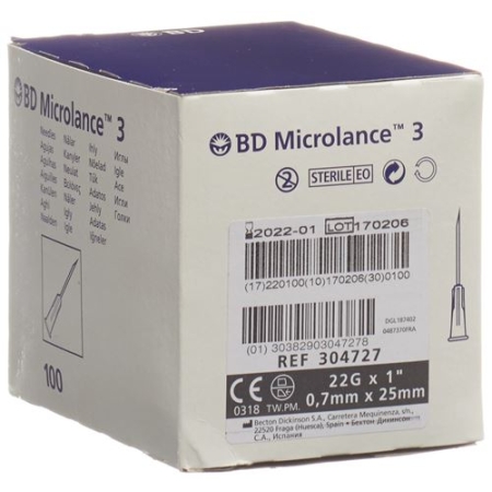 BD MICROL 3 INJ KAN 0.70X25MM