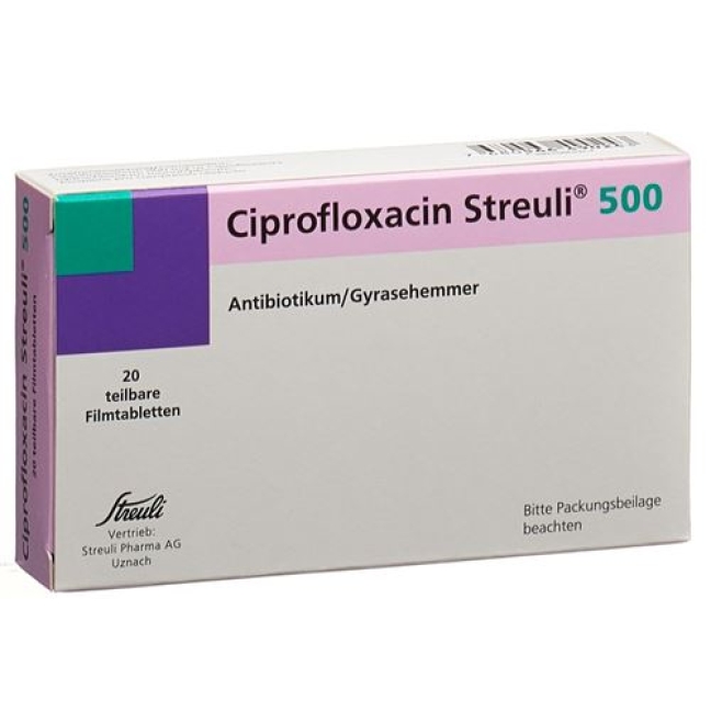 Ciprofloxacin Streuli 500 mg 20 filmtablets