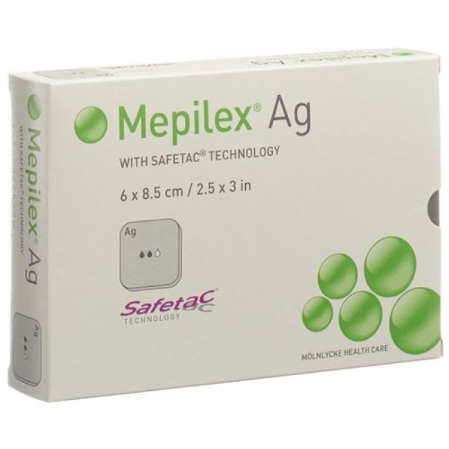 Mepilex Ag Schaumverband Safetac 6x8.5см Sil 5 штук