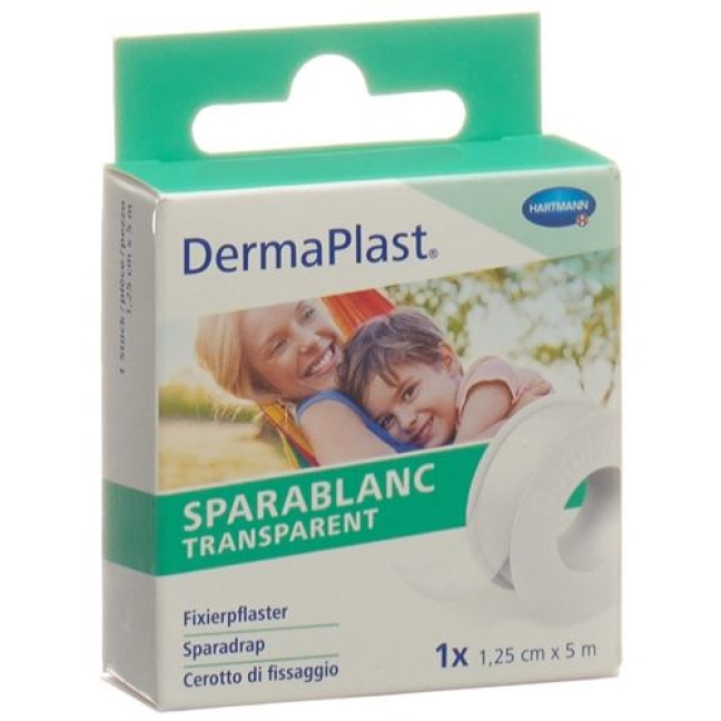 Dermaplast Sparablanc прозрачный 1.25смx5m Weiss