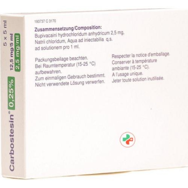 Carbostesin 0.25% 5 ml 5 Ampullen