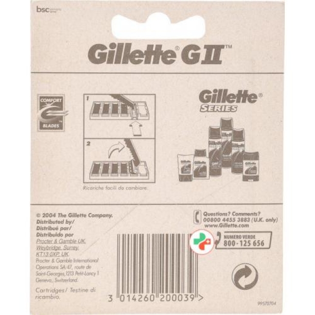 Gillette GII Ersatzklingen 10 штук