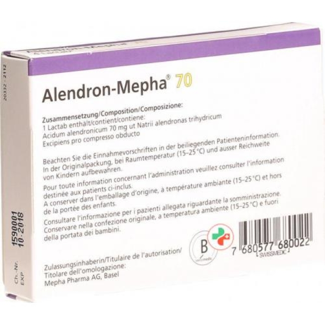 Alendron Mepha 70 mg 4 Lactabs