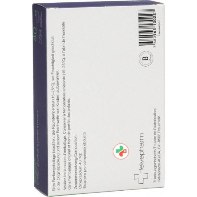 Omeprazol Helvepharm 40 mg 28 filmtablets