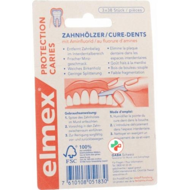 Elmex Zahnholzer 3x 38 штук