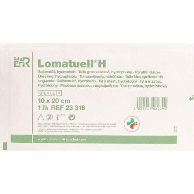 Lomatuell H Salbenkompresse 10x20см стерильный 10 штук