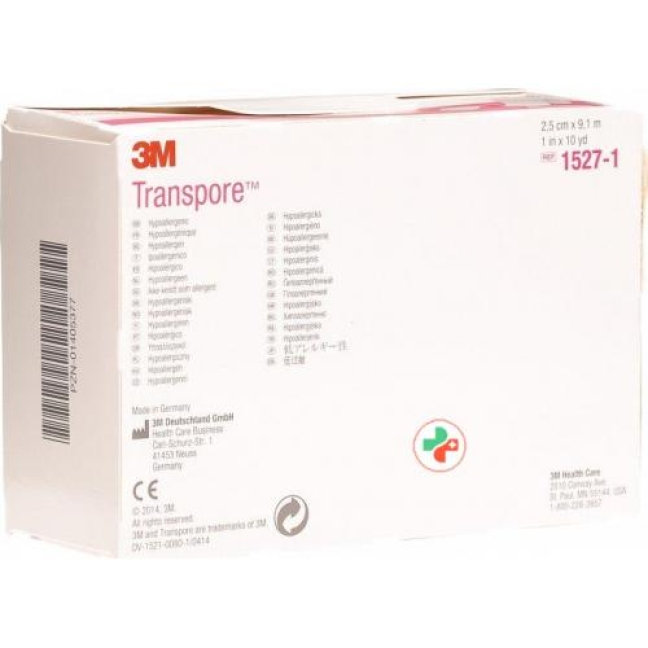 3M Transpore фиксирующий пластырь 25мм x 9.14m прозрачный 12 штук