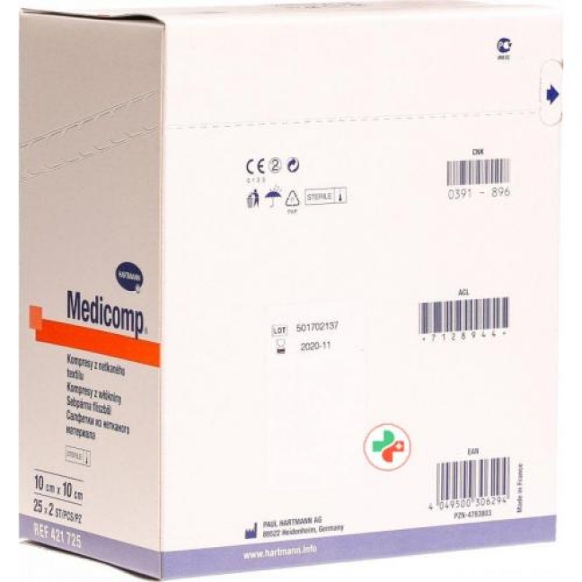 Medicomp Vlieskompressen 10x10см 25 пакетиков 2 штуки