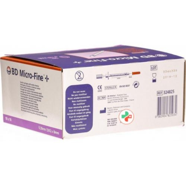 BD Microfine+ U100 Insulin Spritzen 0.30мм x 8мм 100x 0.5мл