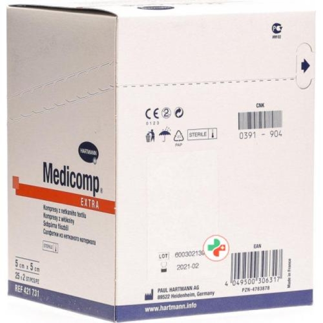 Medicomp Extra Vlieskompressen 5x5см 25 пакетиков 2 штуки