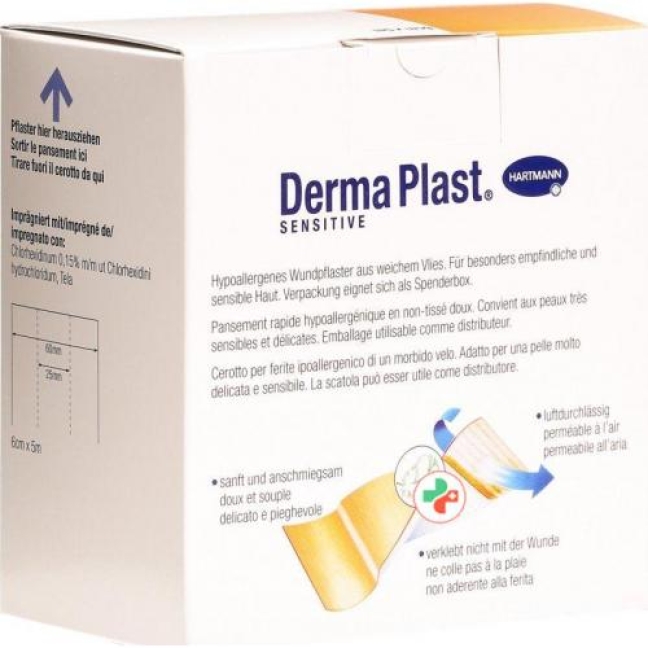 Dermaplast Sensitive Schnellverband телесный цвет 6смx5m рулон