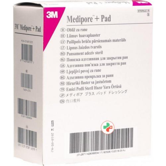 3M Medipore + Pad 10x10см / Wundkissen 5x5.5см 25 штук