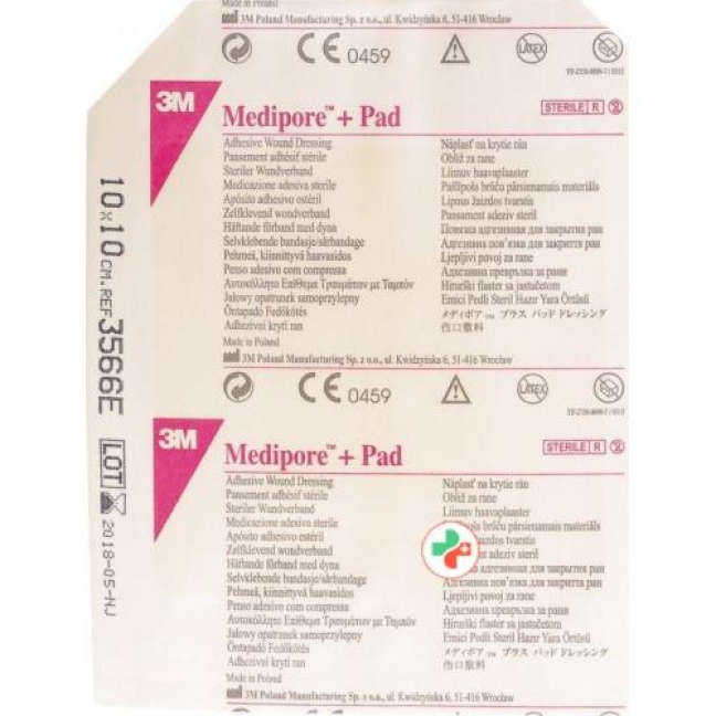 3M Medipore + Pad 10x10см / Wundkissen 5x5.5см 25 штук