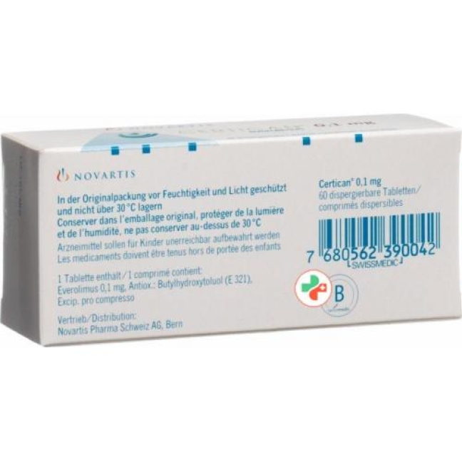 Certican 0.1 mg 6 X 10 tablets