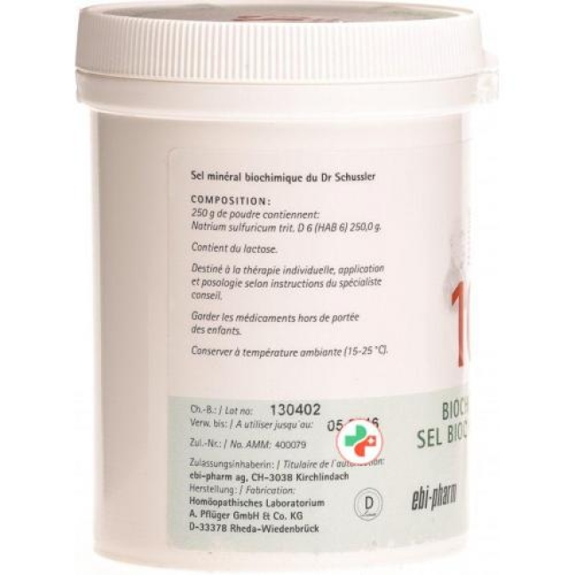 Pflueger Schussler Nr. 10 Natr Sulf порошок D 6 250г Pflueger Schussler Nr. 10 Natr Sulf порошок D 6 250г
