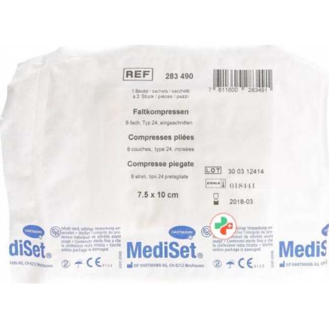 MediSet Faltkompressen Typ 24 8-fach 7.5x10см 8-fach 2 штуки