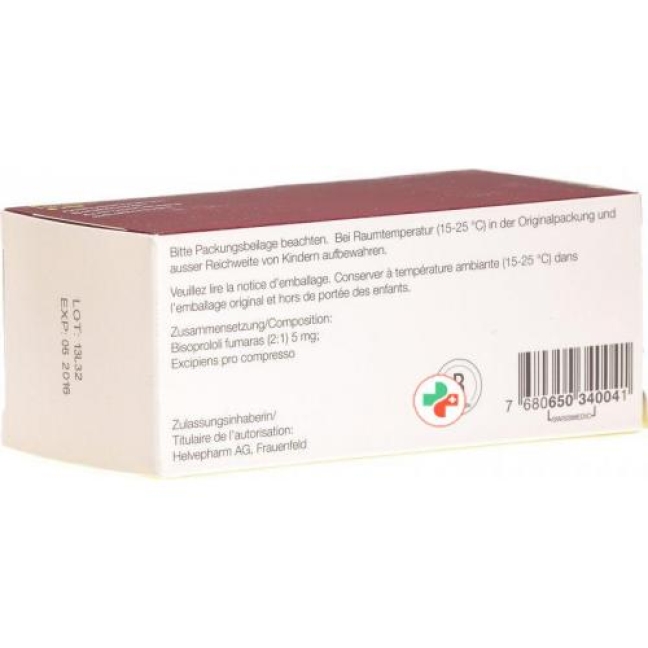 Bisoprolol Helvepharm 5 mg 100 tablets