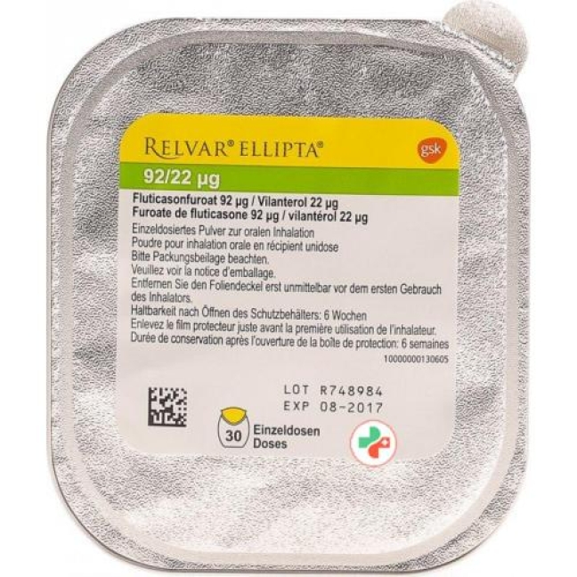 Relvar Ellipta Pulver 92 mcg/22 mcg 30 Dosen