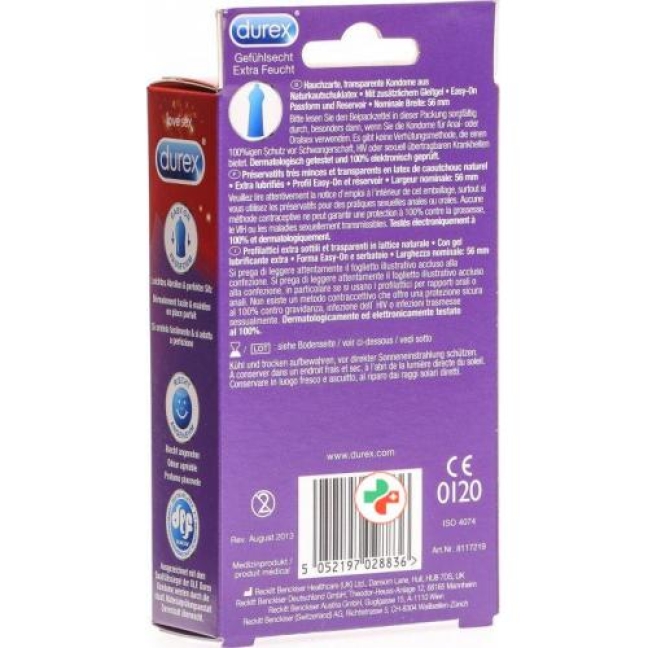 Durex Gefuhlsecht Praservativ Extra Feucht 10 штук