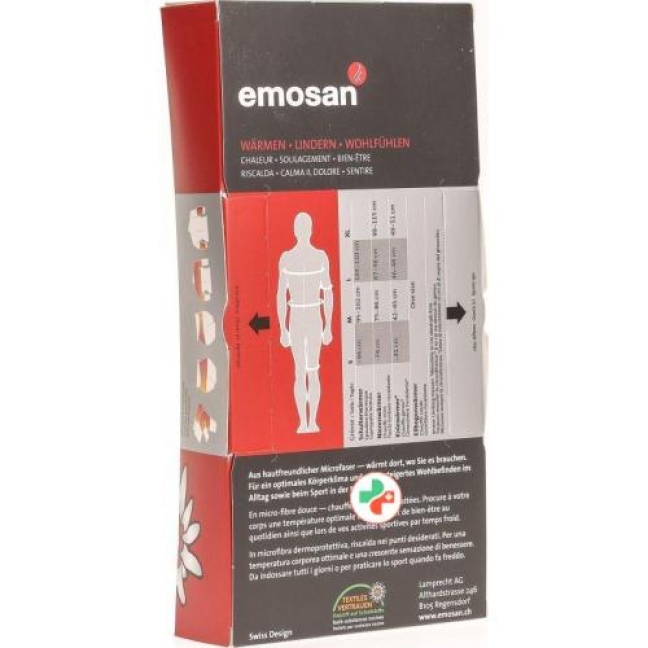 emosan Nierenwarmer Velcro Schwarz размер S Special Swiss Edition