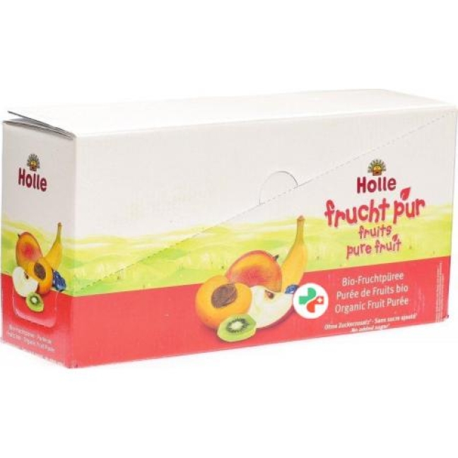 Holle Pouchy Apfel mit Erdbeere 12x 90г