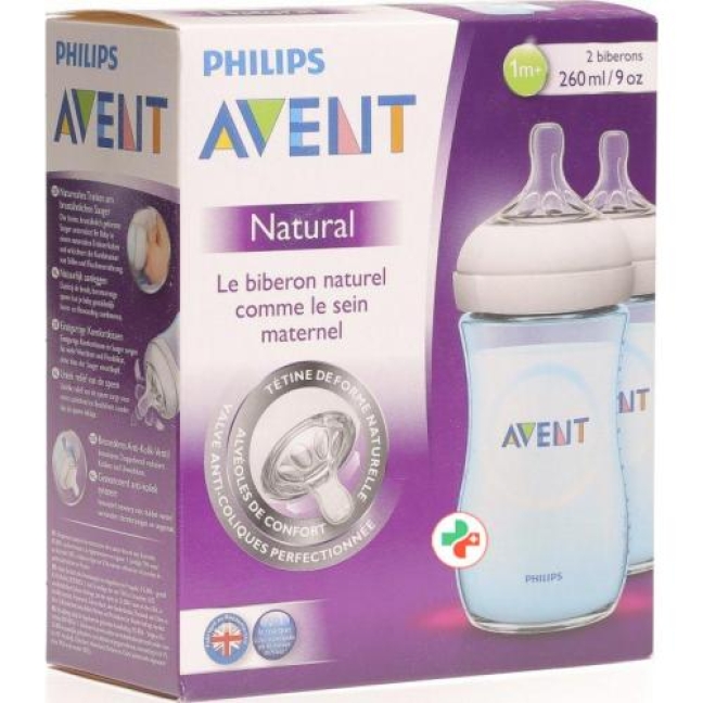 Avent Philips Naturnah-Flasche 2x 260мл Duo Blau