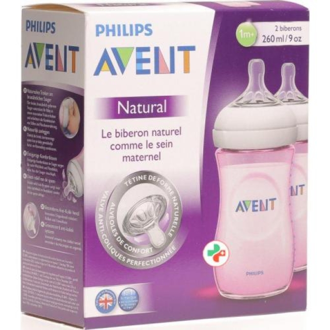 Avent Philips Naturnah-Flasche 2x 260мл Duo Rosa