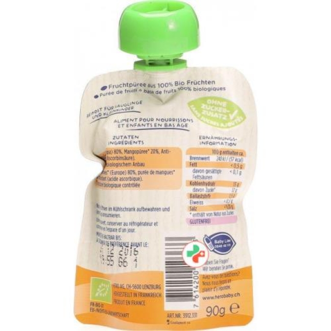 Hero Baby Bio Apfel Mango 90г