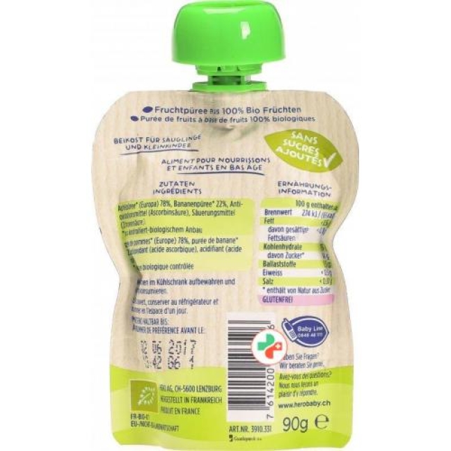 Hero Baby Bio Apfel Banane 90 g