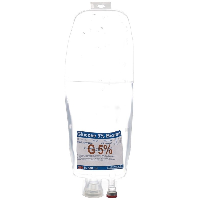 GLUC Bioren 5 % 250ml in 500ml Btl