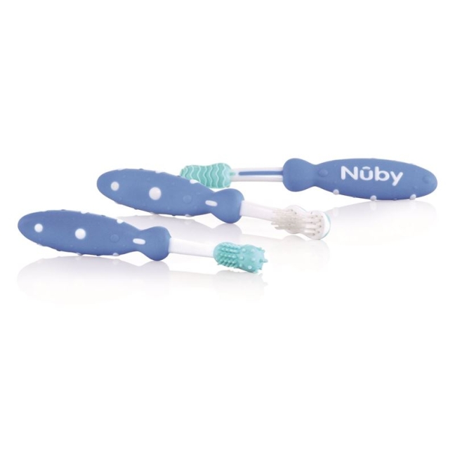 NUBY Zahnputztrainer 3 stages BLAU