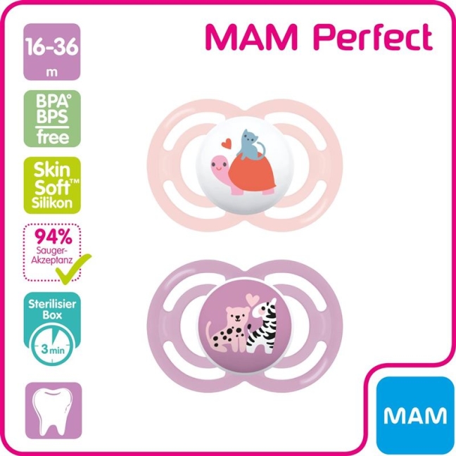 MAM Perfect Nuggi силиконовый 16-36м для девочек