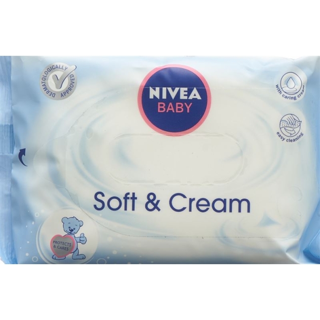 Влажные салфетки Nivea Baby Soft &amp; Cream дорожные, размер 20 шт.