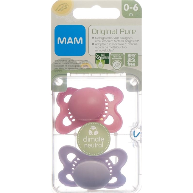 MAM Original Nuggi Pure Rubber 0-6 месяцев 2 шт.