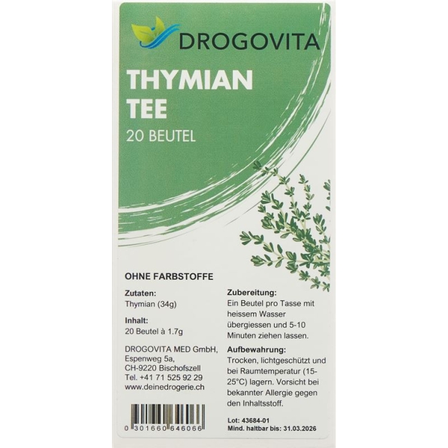 DROGOVITA Thymian Tee