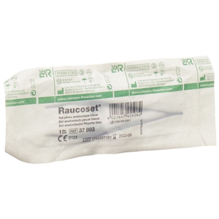 L+R Pinzette anatomisch blau steril