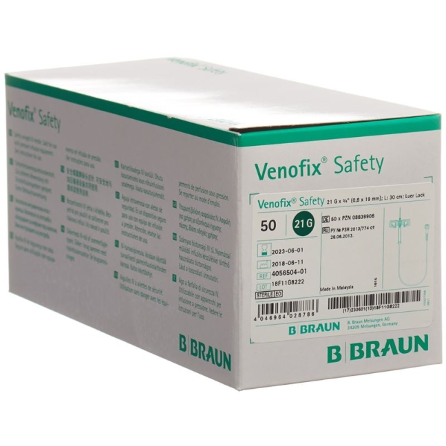 VENOFIX SAFETY 21G 0.8x19mm grün 30cm