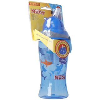 NUBY Flip-It Trinkhalmbecher TRITAN 360ml BLAU