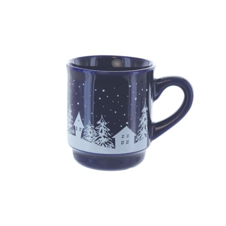 HERBORISTERIA Glühwein-Tasse Winterdorf dunkelblau