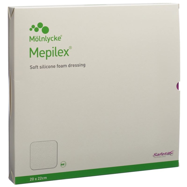 Пенная повязка Mepilex Safetac 20х22см, силикон, 5 шт.